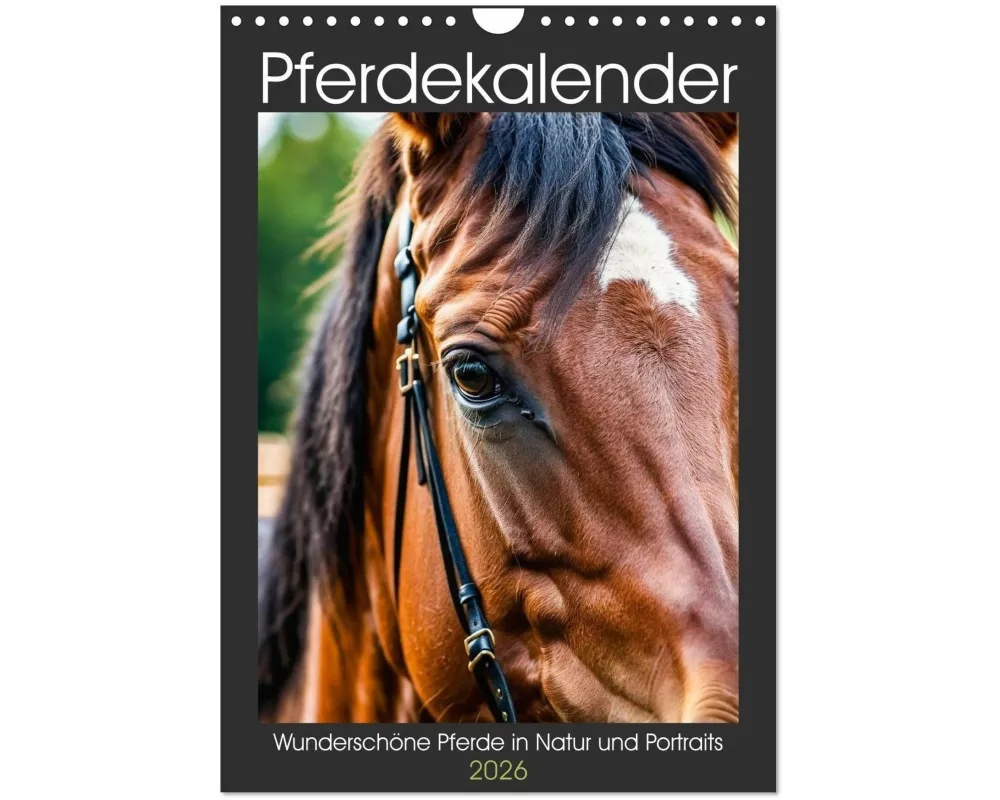 Pferdekalender - Wunderschöne Pferde in Natur und Portraits (Wandkalender 2026 DIN A4 hoch), CALVENDO Monatskalender
