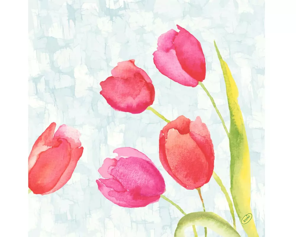 Duni Stoffserviette Painted Tulips 40 cm x 40 cm, 50 Stück