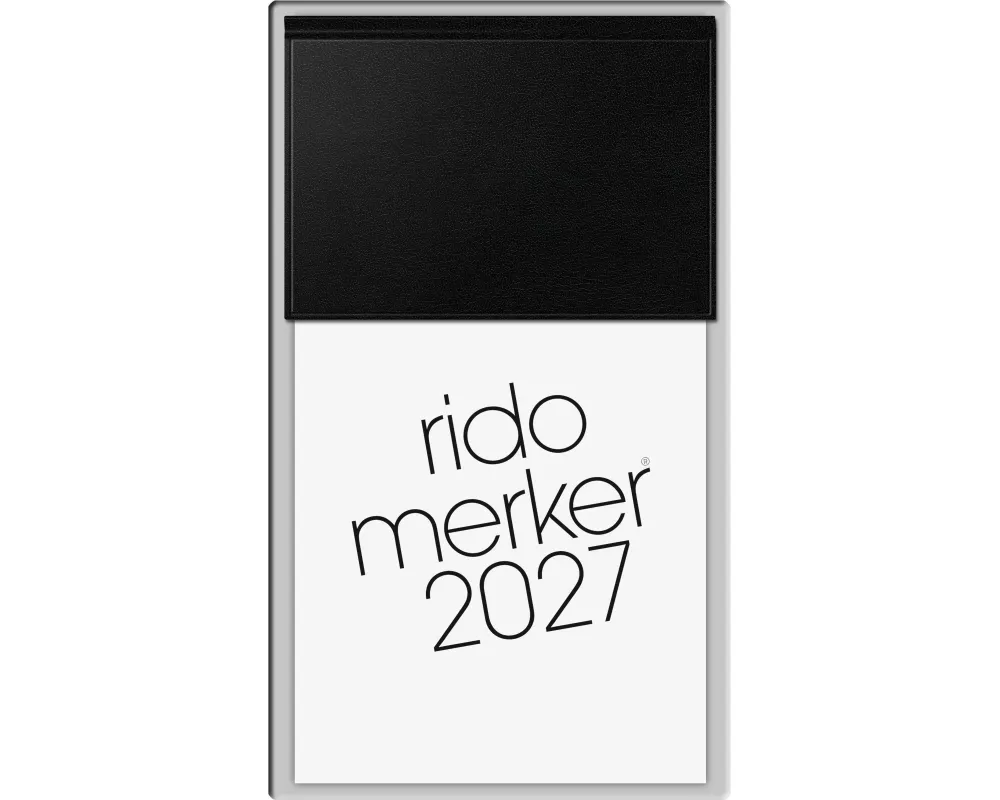 rido/idé 7035003907 Vormerkbuch Mod. Merker 2027 108×201 mm, Kunststoff, schwarz
