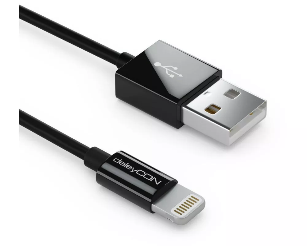 deleyCON USB 2.0-Kabel USB-A - Lightning 1 m
