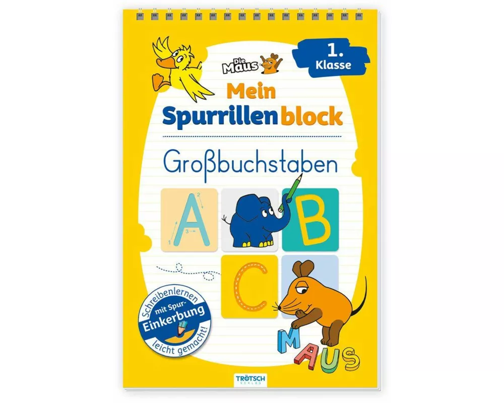 TRÖTSCH - Die Maus Mein Spurrillenblock Großbuchstaben Übungsbuch