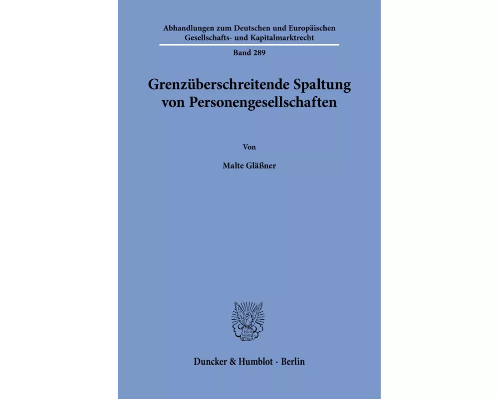 Grenzüberschreitende Spaltung von Personengesellschaften