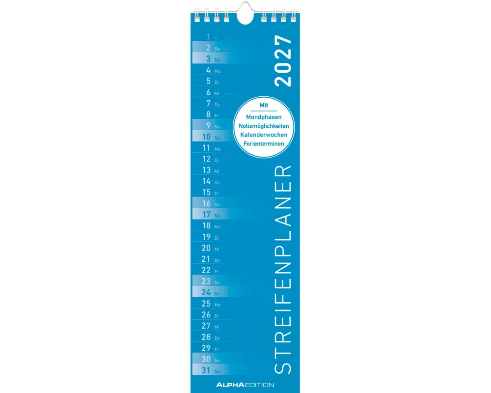 Streifenplaner Mini BLAU 2027
