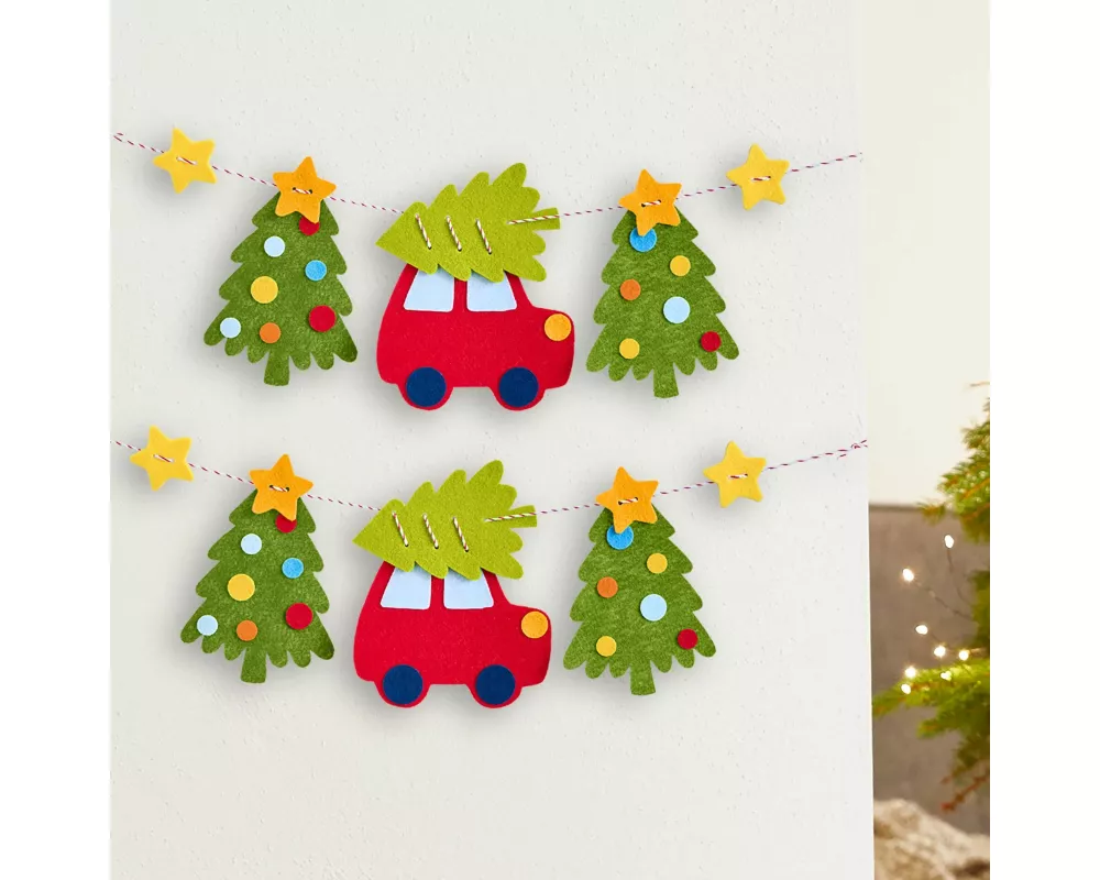 Bastelset - Erstes Fädeln Filzgirlande Weihnachtsfahrt