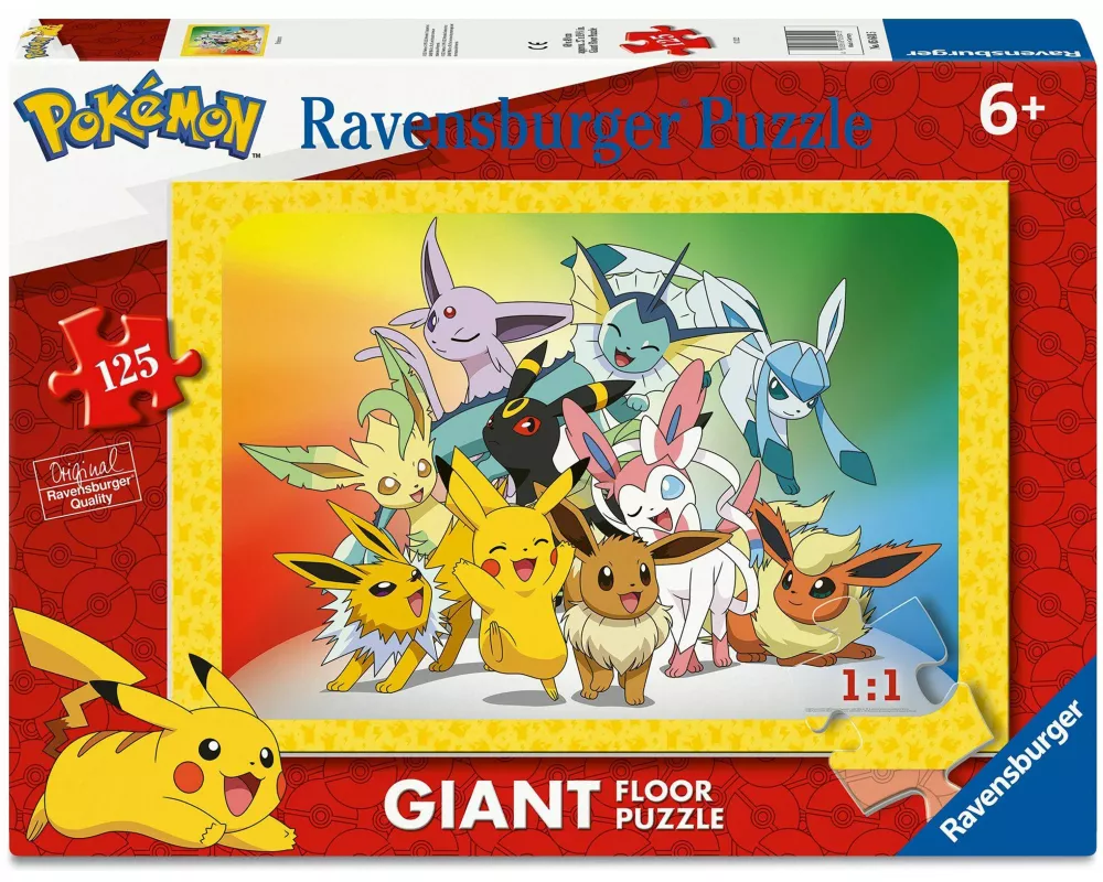 Ravensburger Kinderpuzzle 05641 - Pokémon – großes Bodenpuzzle mit 125 Puzzleteilen, für Puzzle-Freunde und Pokémon-Fans ab 6 Jahren