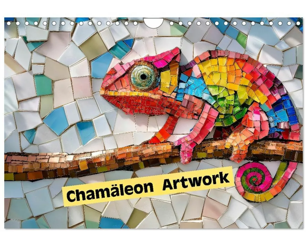 Chamäleon Artwork (Wandkalender 2026 DIN A4 quer), CALVENDO Monatskalender