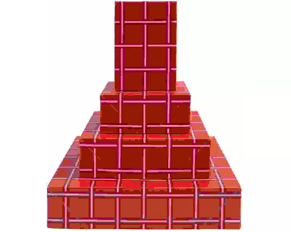 Papierschachtel Set Raster, Rot, FSC MIX