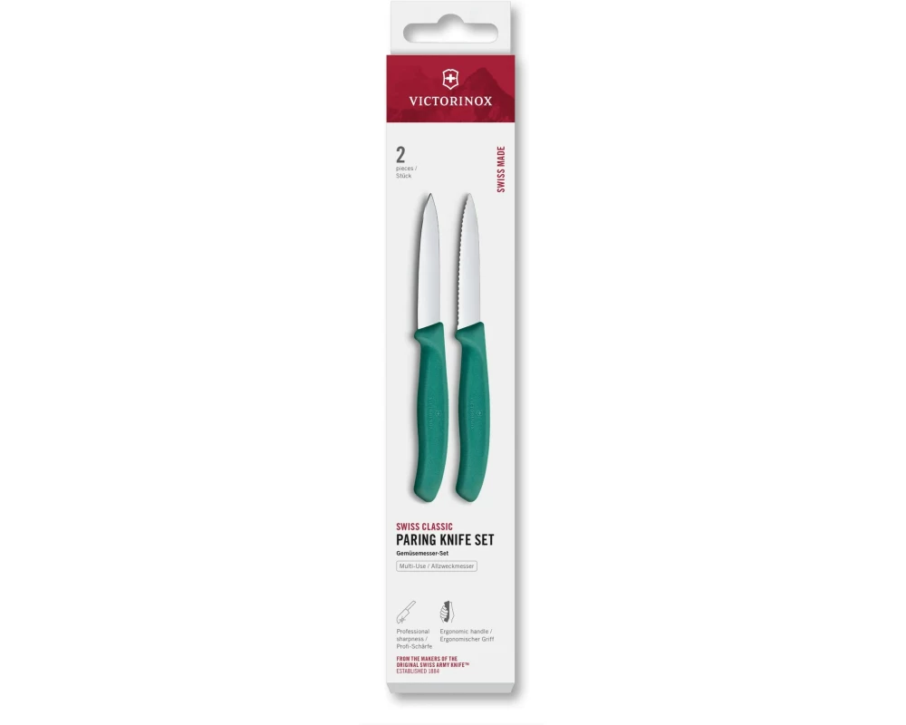 Victorinox Messer-Set Swiss Classic, 8 cm, Grün, 2 Stück