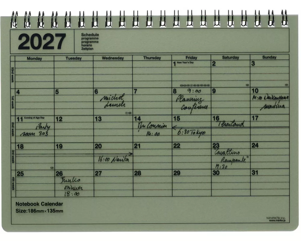 MARK'S 2027 Notebook Calendar S // Khaki