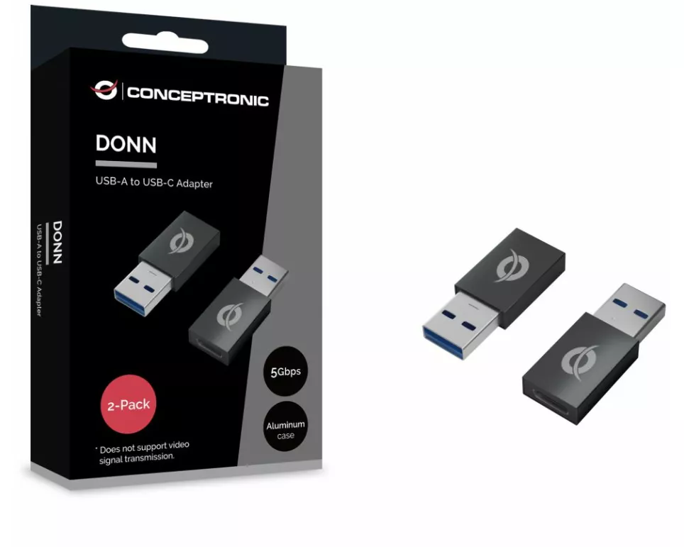 "DONN10G USB-A to USB-C OTG Adapter 2-Pack, 10Gbps"