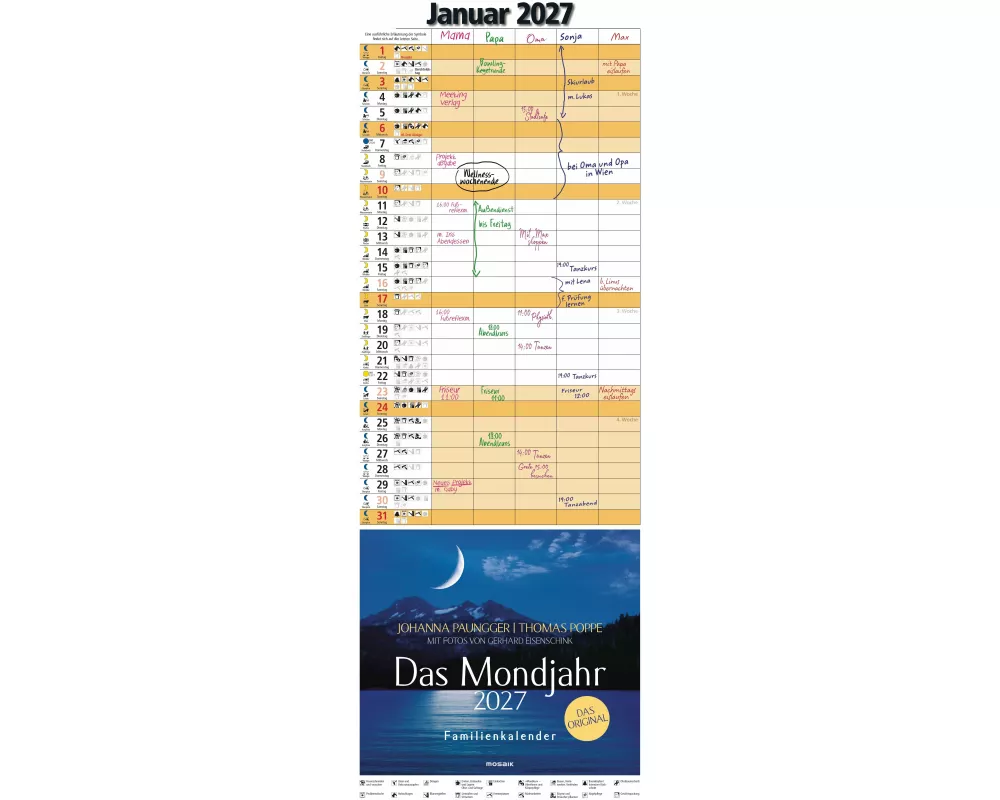 Das Mondjahr 2027 - Familienkalender
