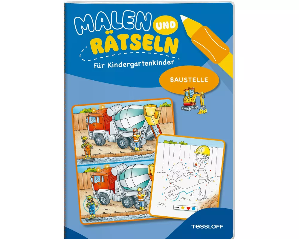 Malen und Rätseln für Kindergartenkinder. Baustelle