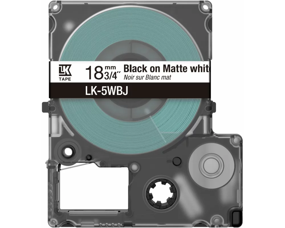 Epson Matte Tape White/Black, 18mm, 8m, LK-5WBJ