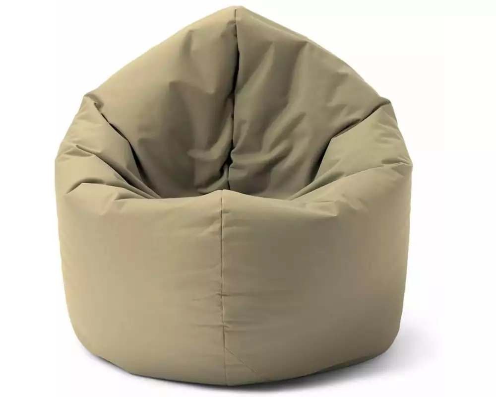 Lumaland Runder Sitzsack 2 in 1, 300 l Polyester (PES), Beige