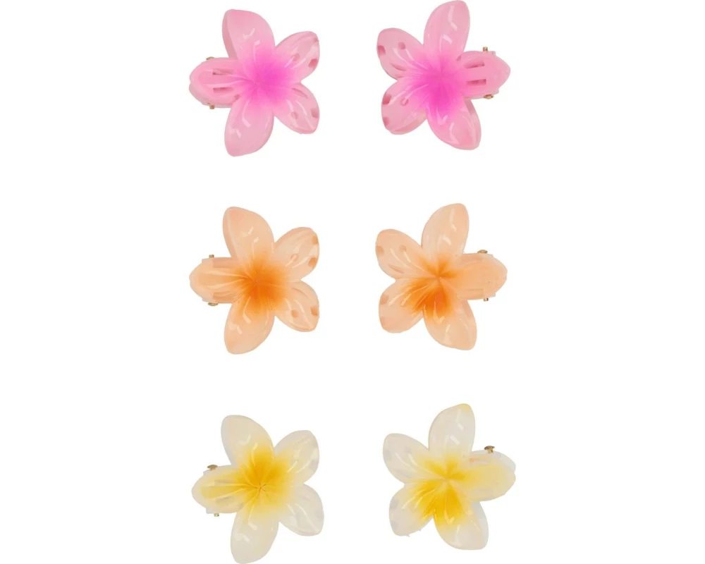 Trisa Accessoires Lotus Haarklemmen, Gelb, Orange, Pink