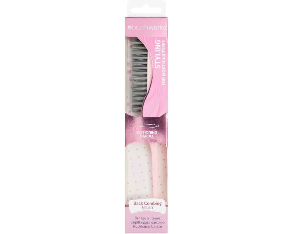 Brushworks Back Comb Brush Rosa Kunststoff