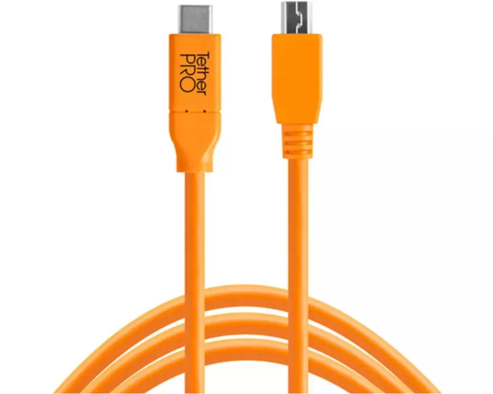 Tether Tools Kabel TetherPro USB-C / 2.0 Mini-B 5-Pin 4.6 Meter – orange