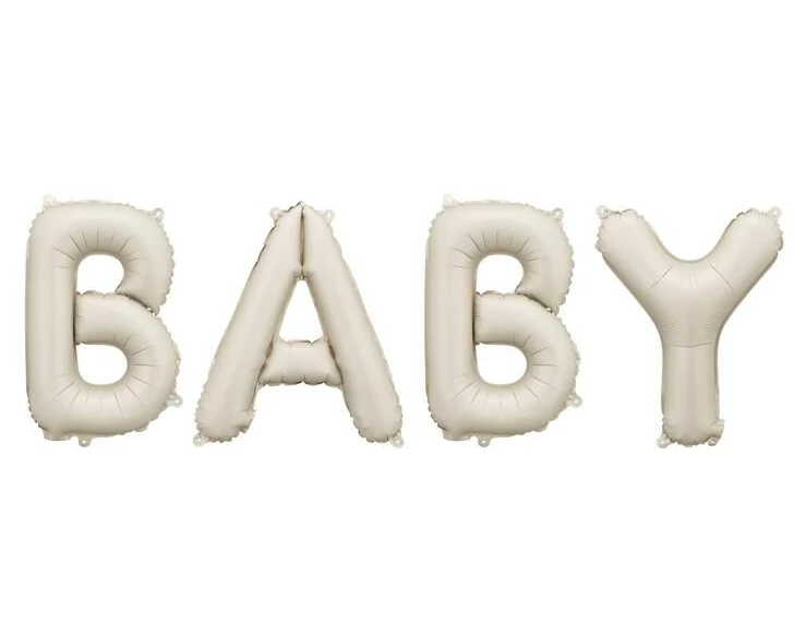 Partydeco Folienballon Baby, Beige, 90 x 35 cm, 1 Stück