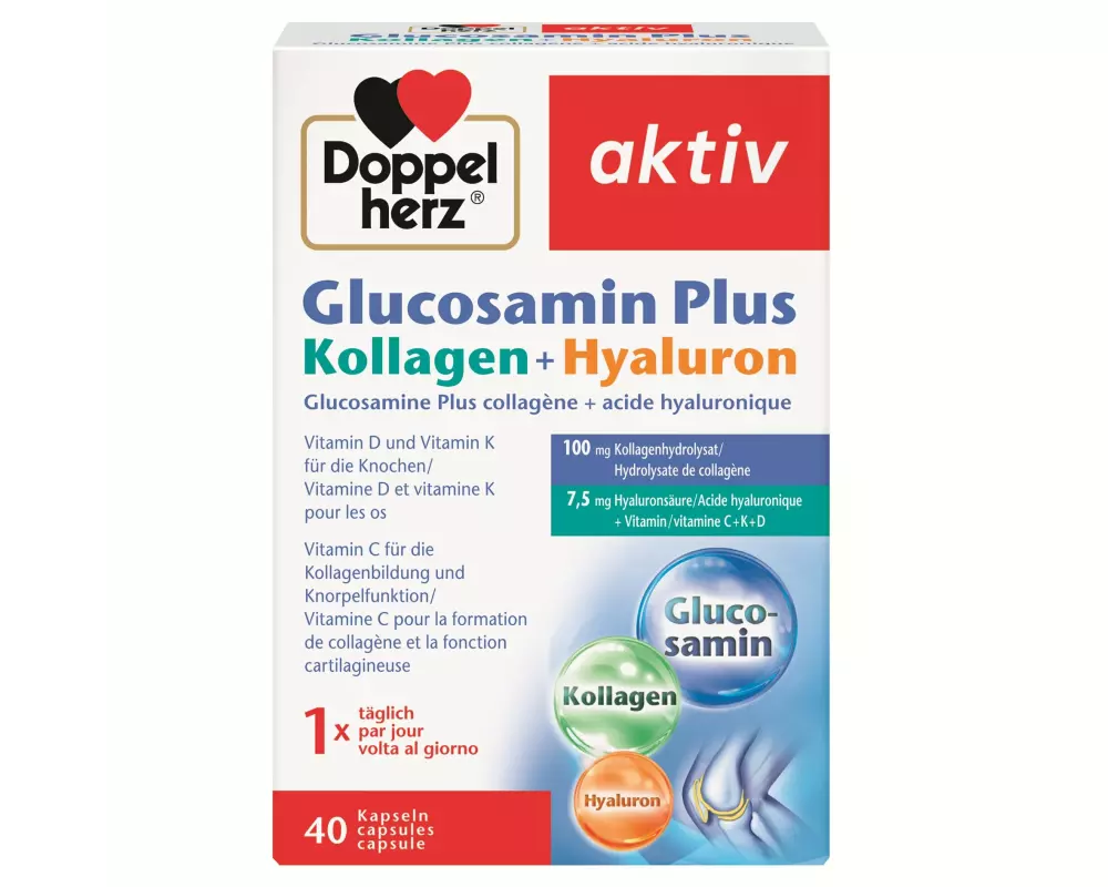 Doppelherz Glucosamin + Kollagen + Hyaluron 40 Stück