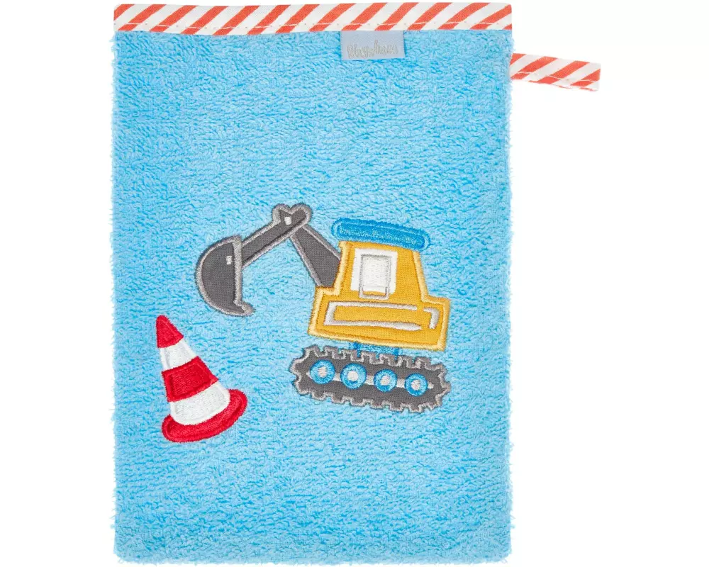 Playshoes Baby-Waschhandschuh Bagger Gelb/Hellblau