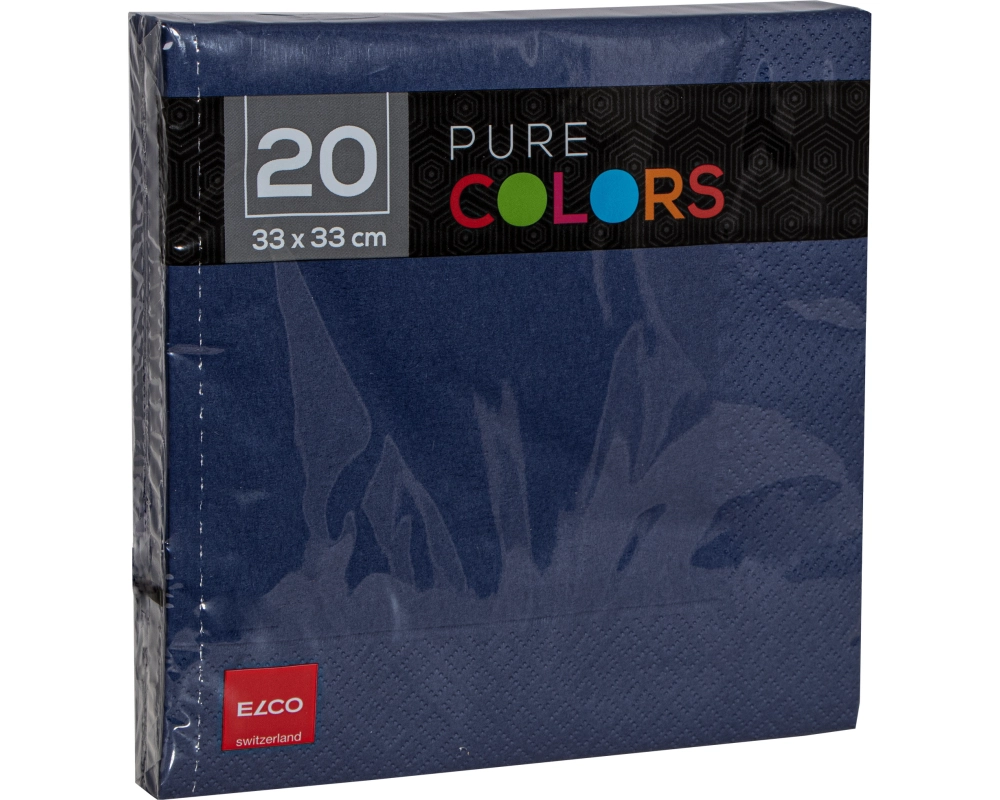 ELCO Serviette Zelltuch 33x33cm PC334020-465 3-lagig, dunkelblau 20Stk.