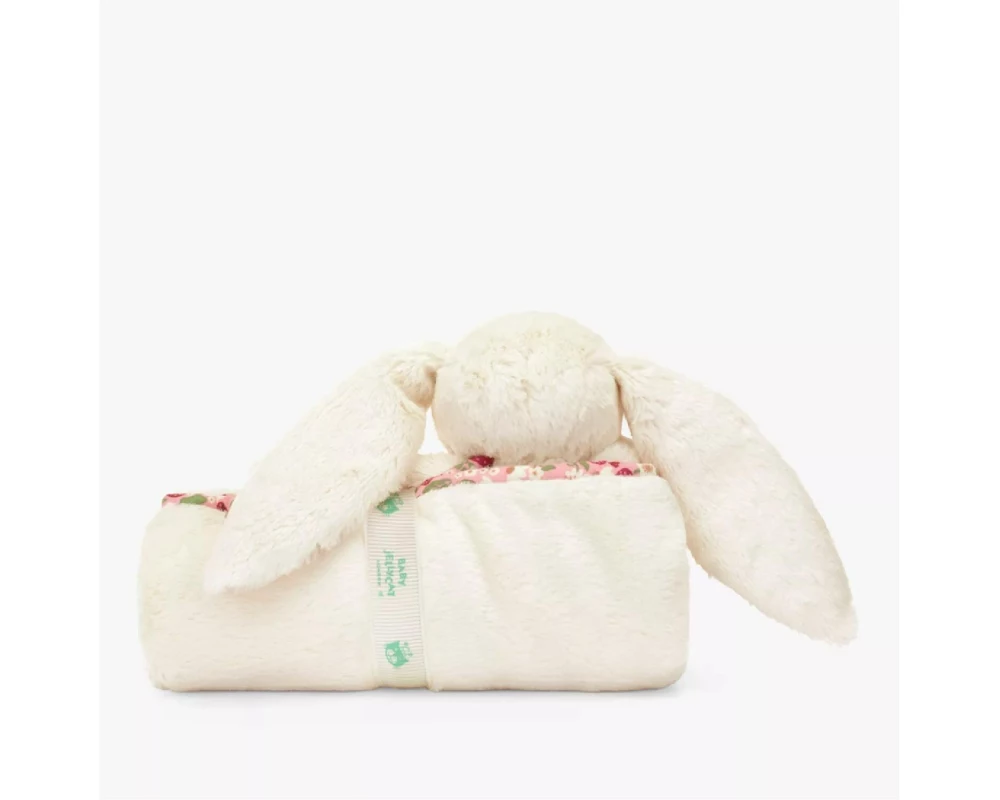Jellycat Blossom Bunny Kuscheldecke, Cream Berry, Creme, 70 x 56 cm