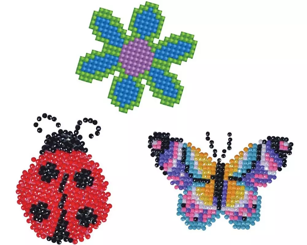 Diamond Dotz Bastelset Schmetterling, Marienkäfer und Biene