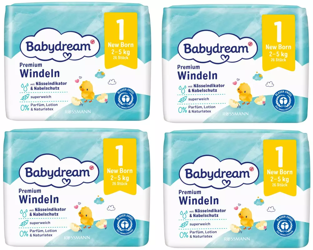 Babydream Windeln Premium New Born Mehrfachpackung Grösse 1