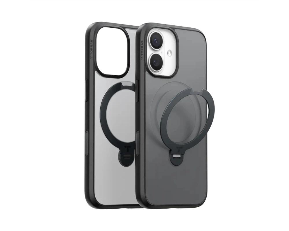 Torras Ostand 360° Schutzhülle, iPhone 17, MagSafe, schwarz