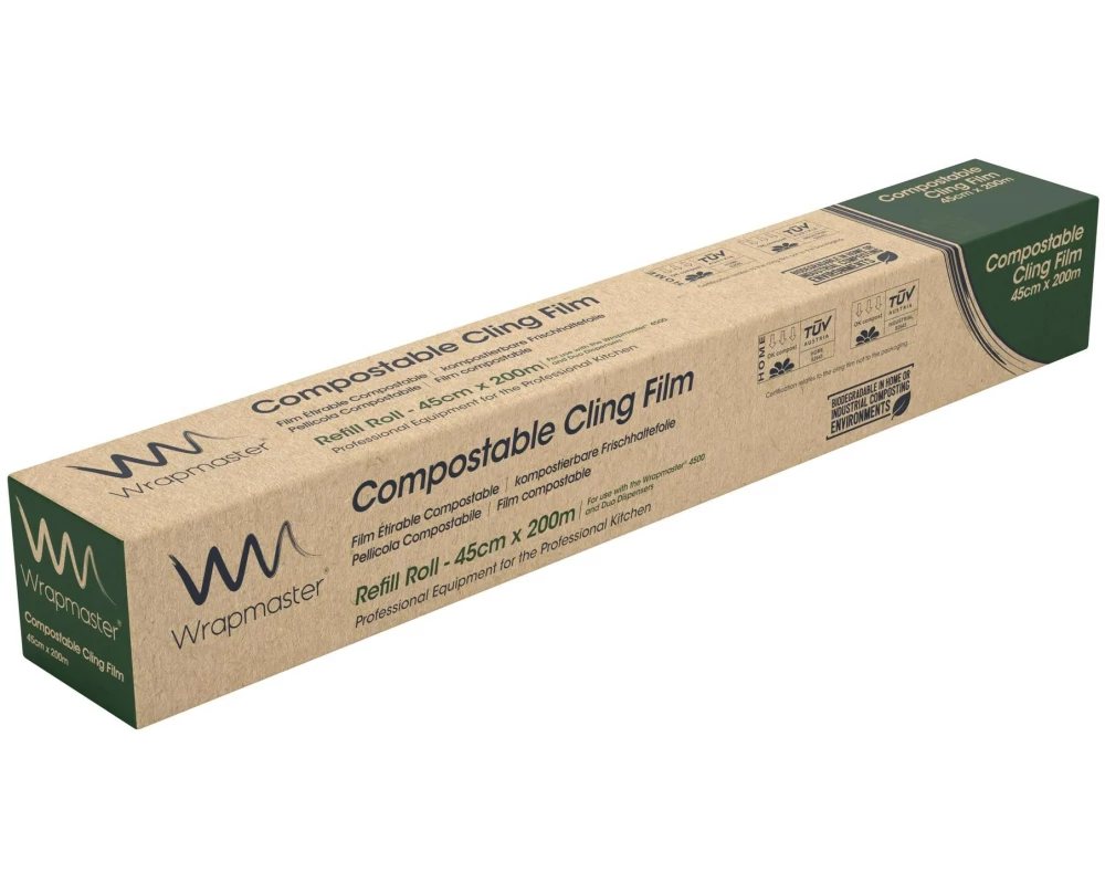 Toppits Frischhaltefolie Wrapmaster kompostierbar 45 cm x 200 m