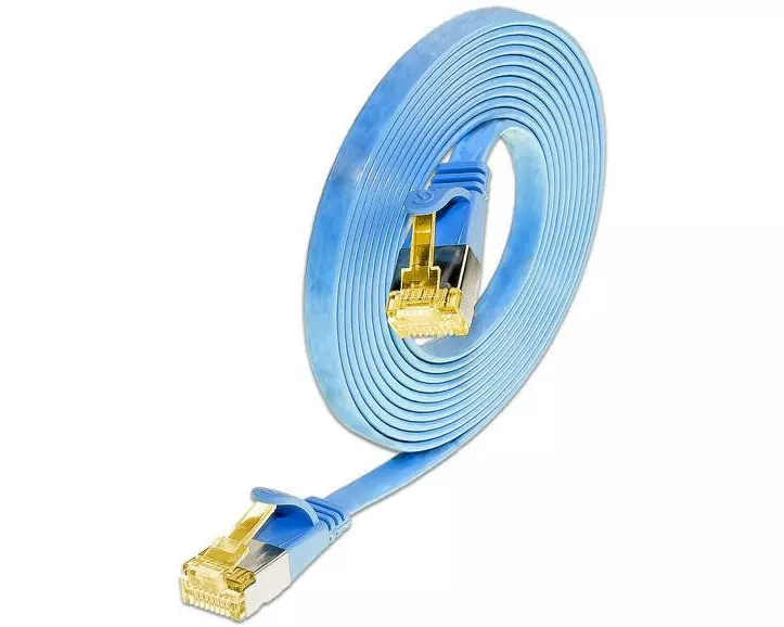 SLIM Slimpatchkabel Cat 6A, U/FTP, 0.25 m, Blau