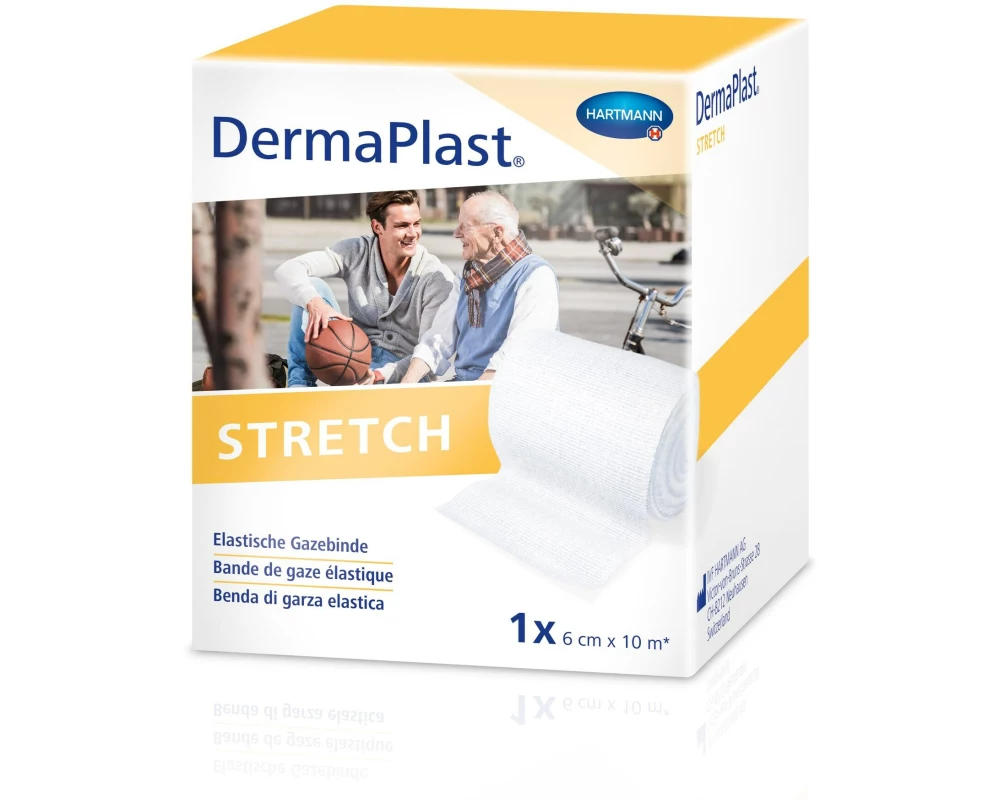 DermaPlast Gazebinde Stretch 1 Rolle à 6 x 10 cm