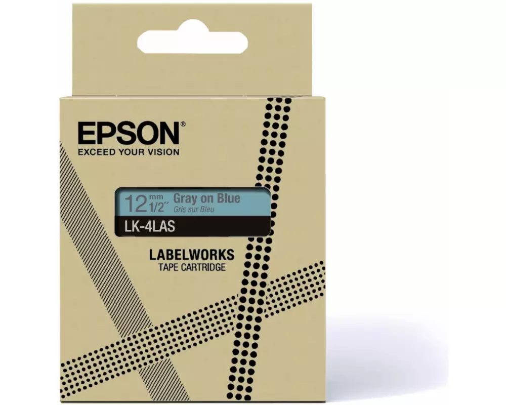 EPSON Colour Tape Blue/Grey, 12mm, 8m, LK-4LAS