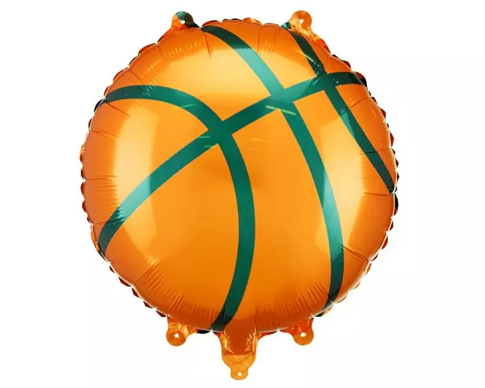 Partydeco Folienballon Basketball, Braun, 35 x 35 cm, 1 Stück