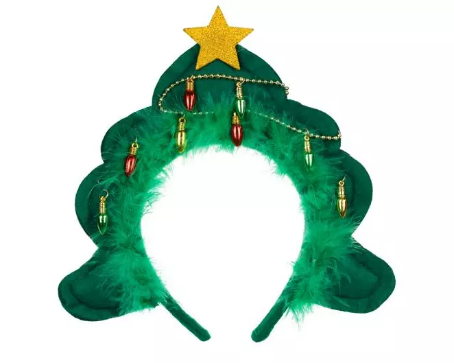 Partydeco Weihnachtsbaum-Stirnband, Grün, 18.5 x 24 cm