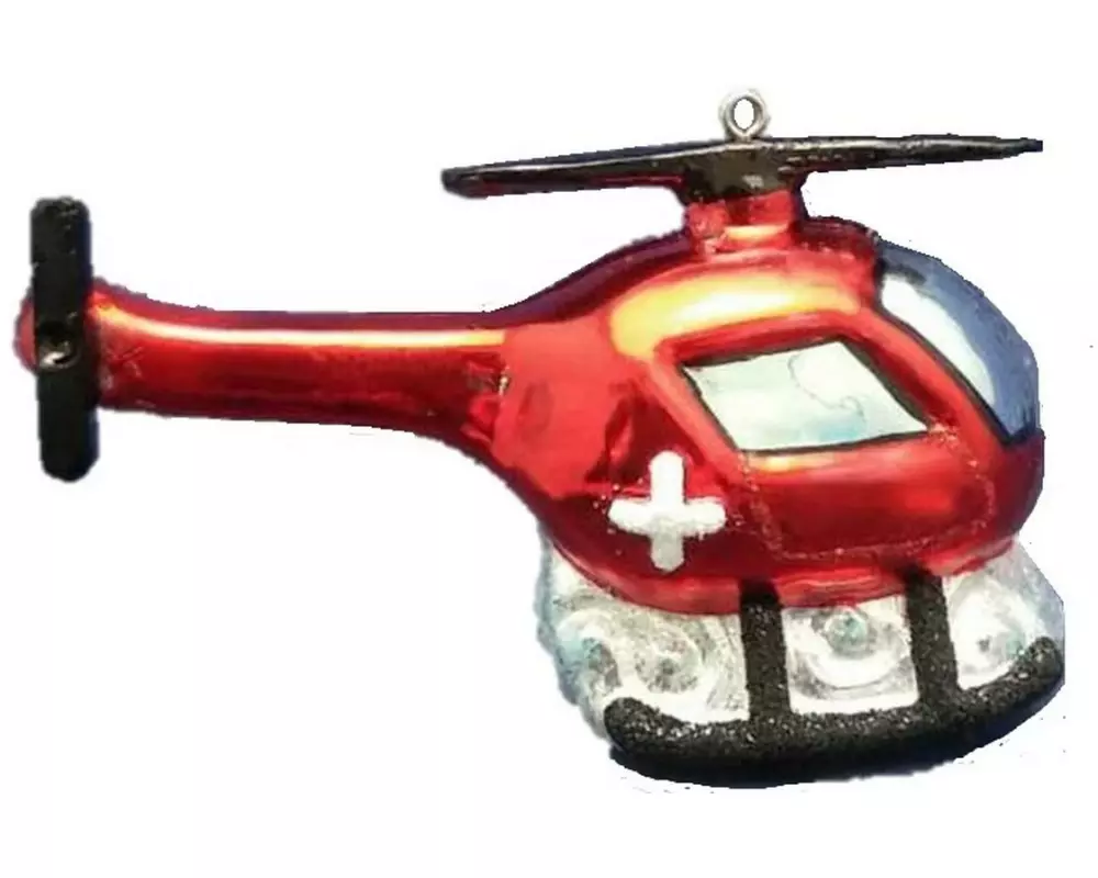 creanorm Weihnachtskugel Helikopter Rot