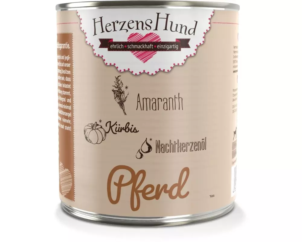 HerzensHund Nassfutter Pferd mit Bio-Gemüse, 800 g