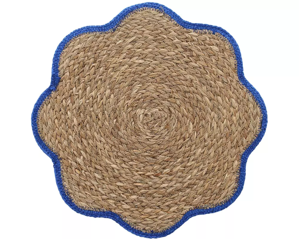 Zeller Present Tischset Blumen-Geflecht Seegras ø 38 cm, Weiss