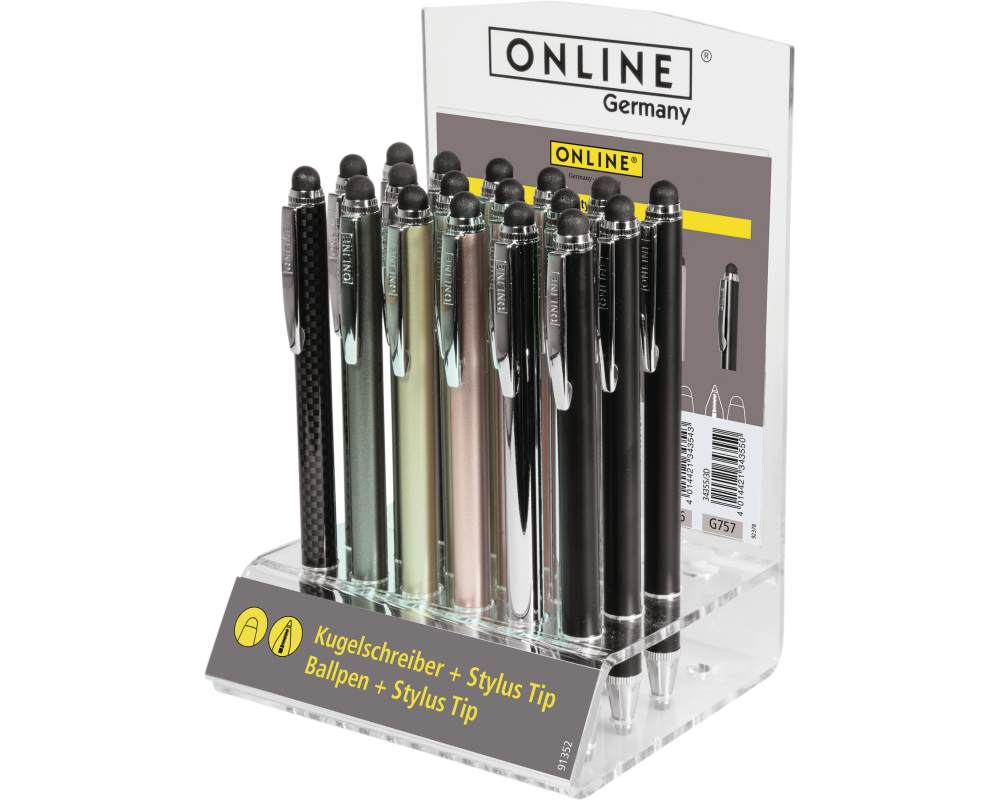 ONLINE Acryl Display Kugelschreiber 34356/18 Stylus XL, sortiert