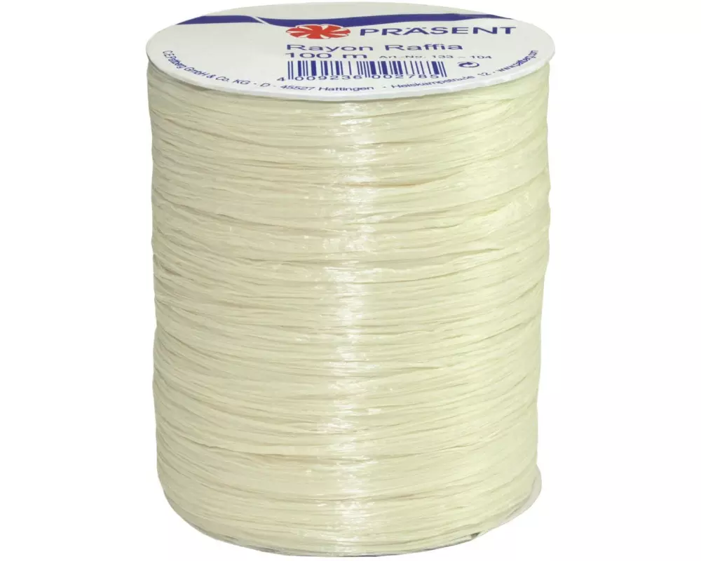 Pattberg Geschenkband Raffia Rayon 100 m, Creme