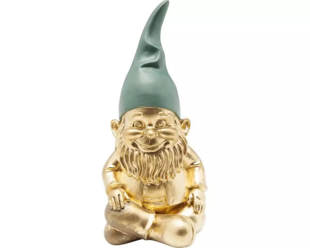 Kare Dekofigur Zwerg Sitting, Gold-Grün