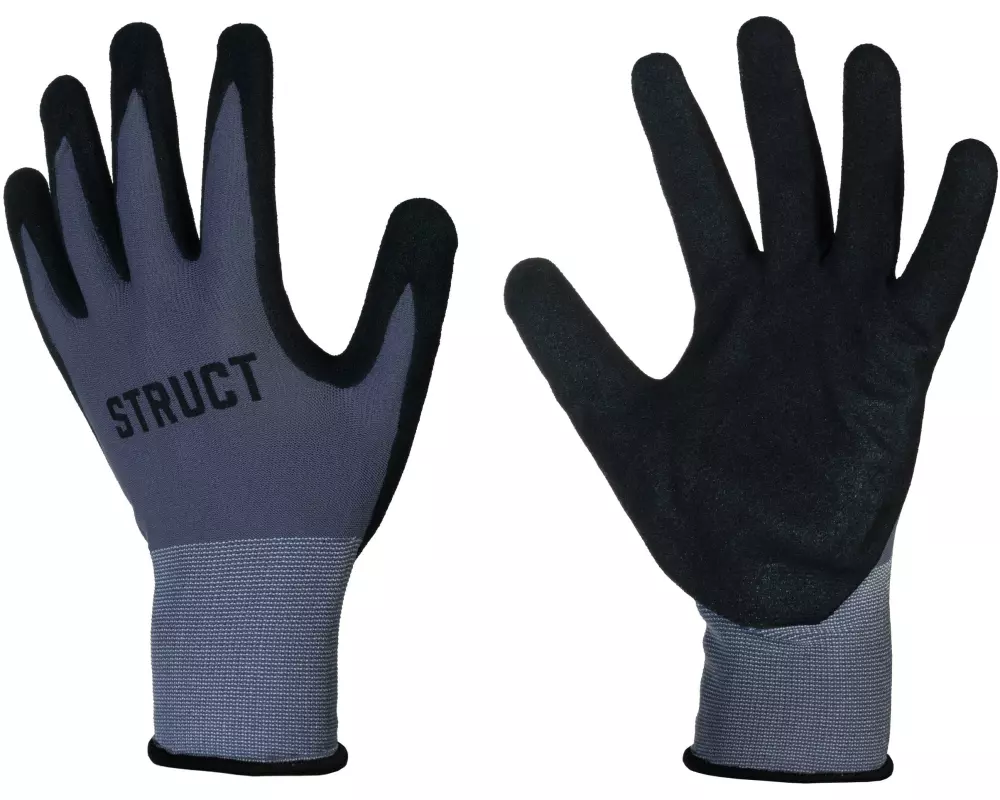 STRUCT Arbeitshandschuh Nylon, XL, Grau/Schwarz, 1 Paar