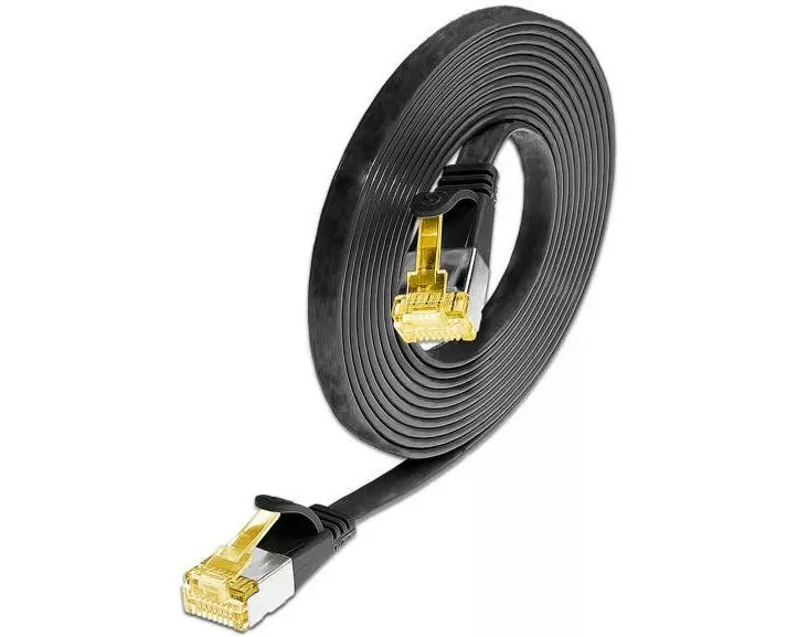SLIM Slimpatchkabel Cat 6A, U/FTP, 0.5 m, Schwarz
