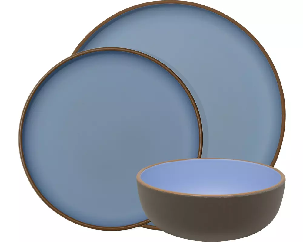 Eurotrail Florence Geschirrset 12-teilig Hellblau/taupe