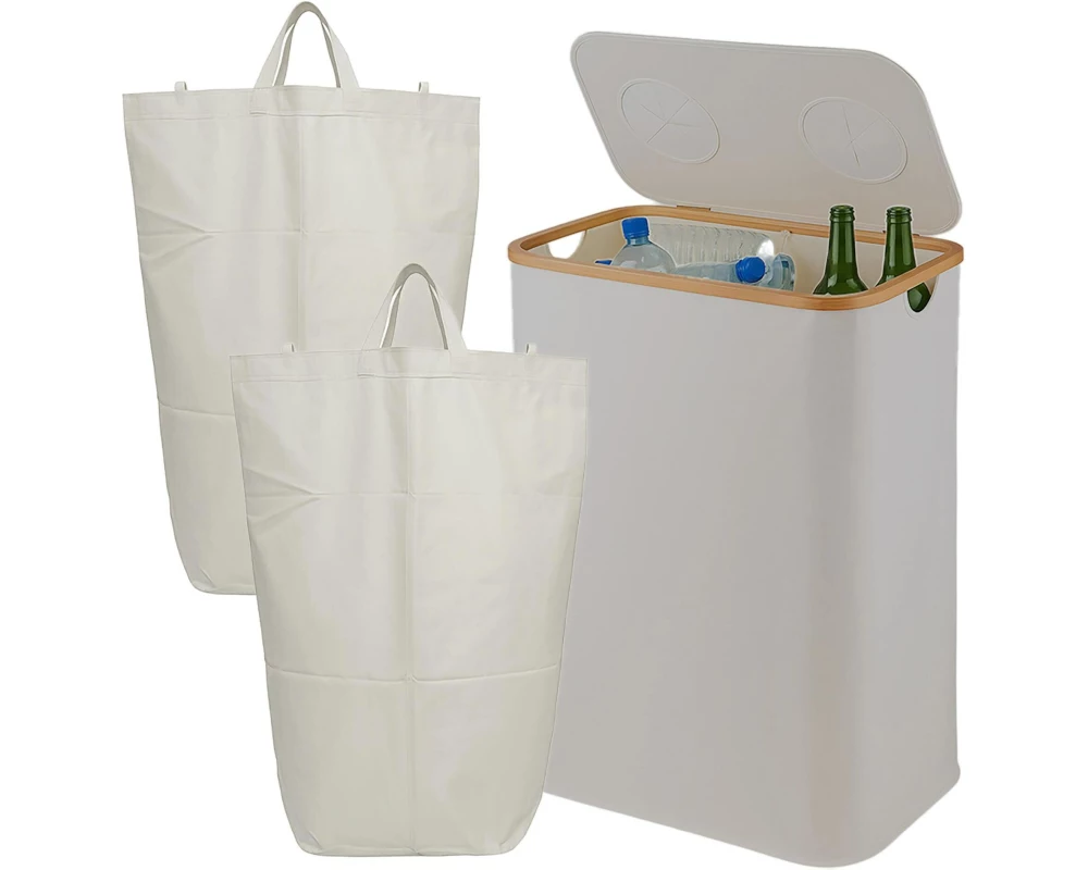 relaxdays Recyclingbehälter 170 L Beige