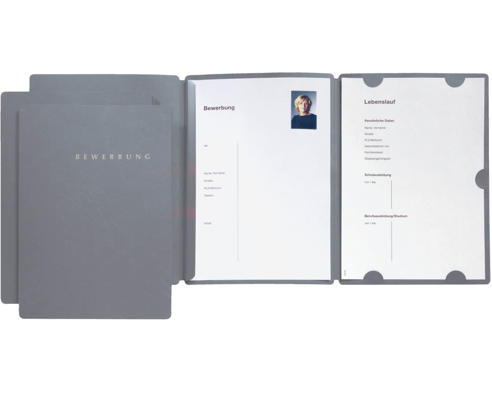 PAGNA Bewerbungsmappe Select A4 22016-06 grau 3-teilig 3 Stück