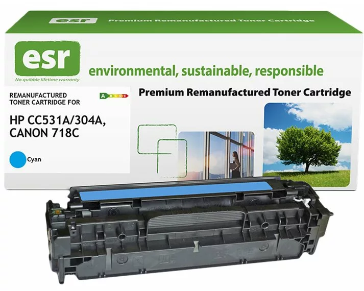 ESR Toner cartridge compatible with HP CC531A/Canon 2661B002 cyan remanufactured 2.800 pages