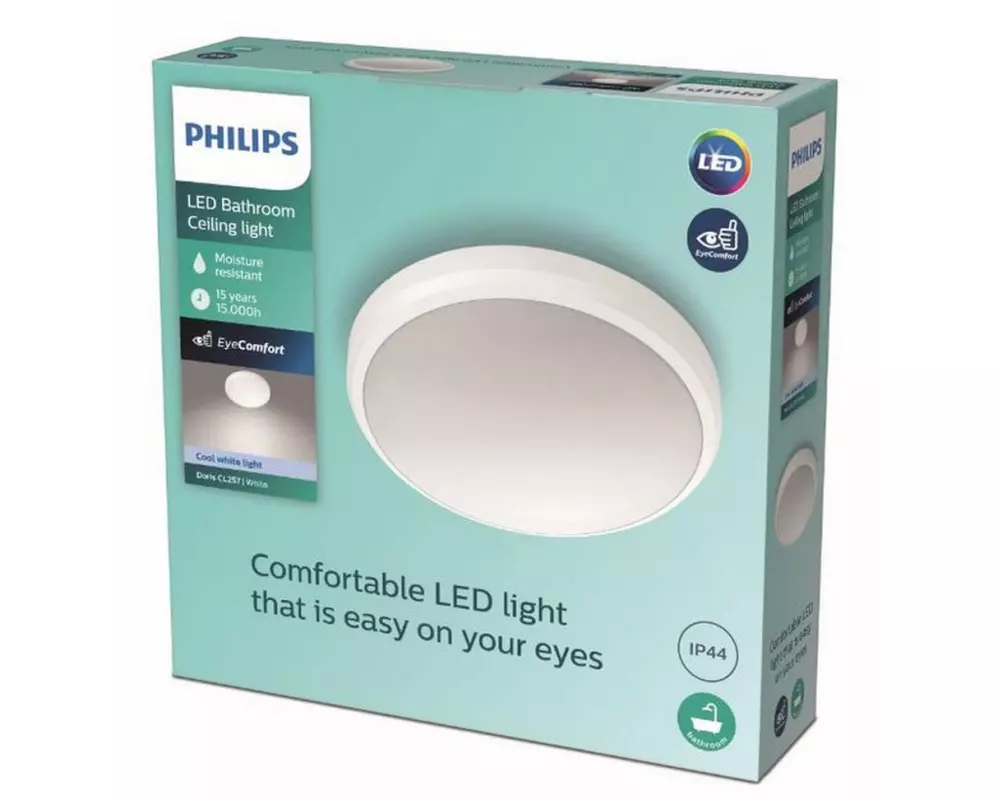 Philips Deckenleuchte Doris, 6W, 4000K, IP44, weiss
