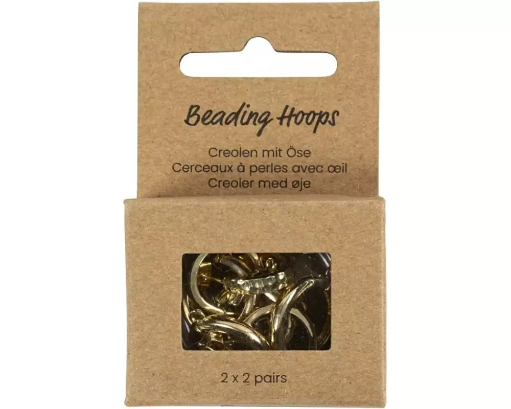 Creativ Company Ohrring 2 x 2 Paar, Vergoldet