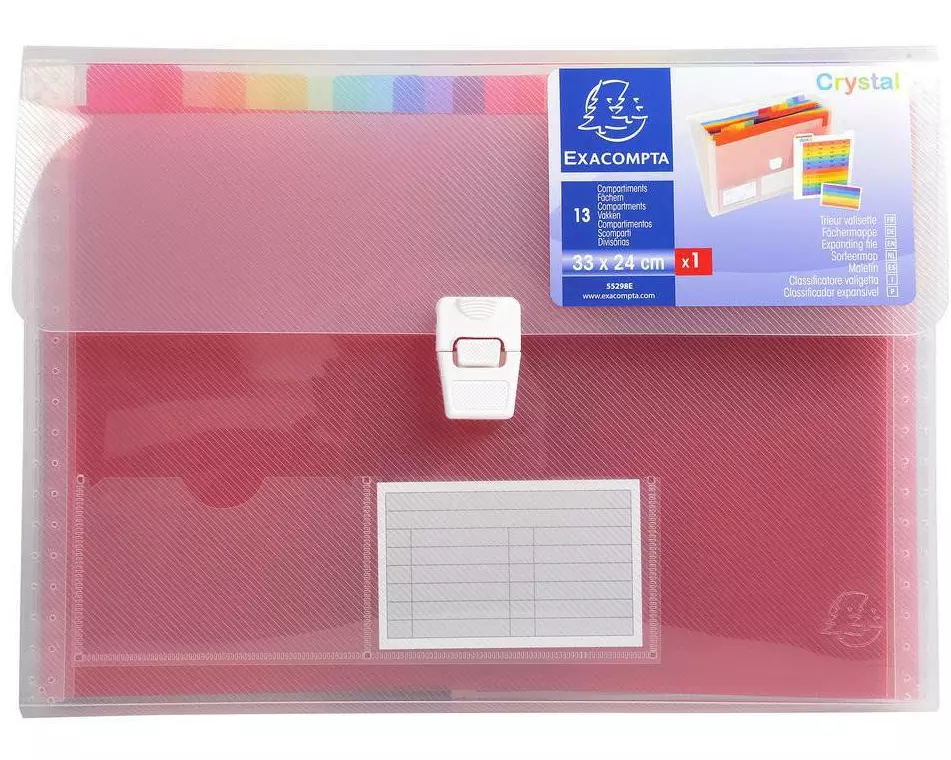 Exacompta Fächermappe Crystal A4, Transparent